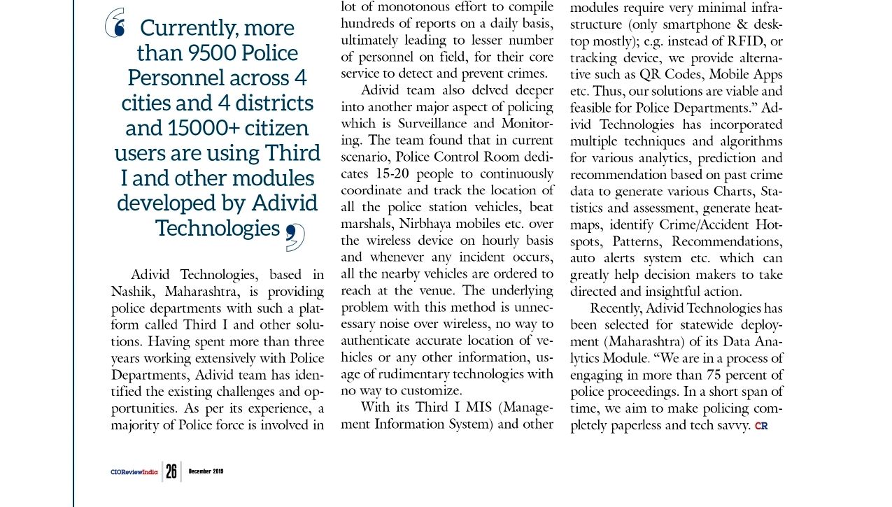 Top 10 Law Enforcement Tech Providers by CIOReview